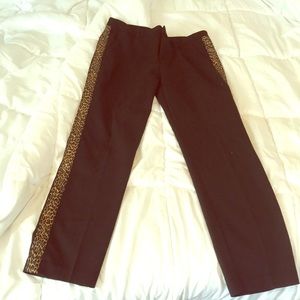 Zara black dress type pants. Leopard stripe